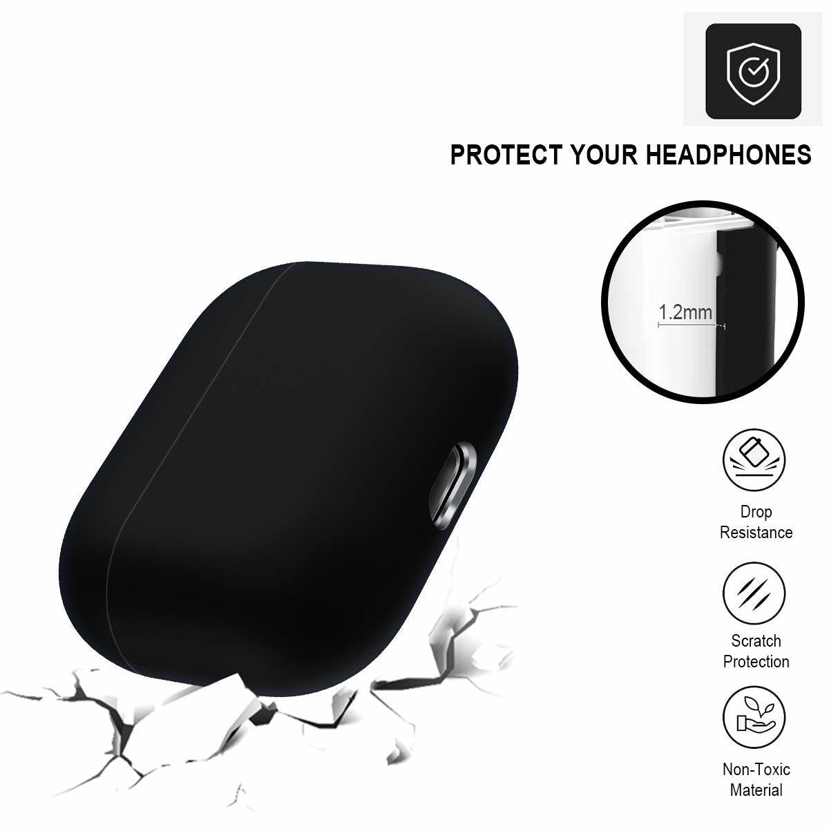 2x Silikonskal fodral för Apple Airpods PRO Svart Generic