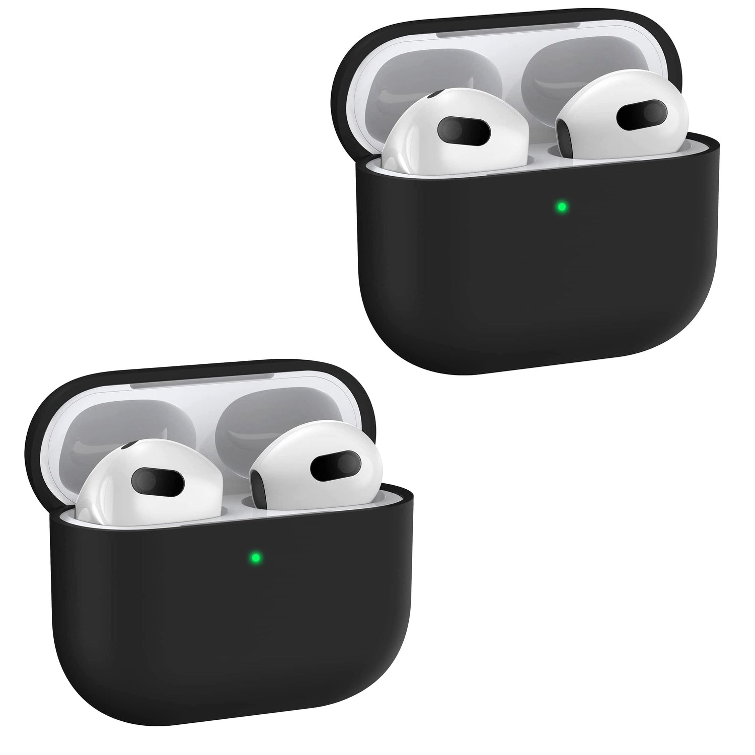 2x Svart Apple AirPods 3 skal silikon skyddsfodral för AirPods 3 Generic