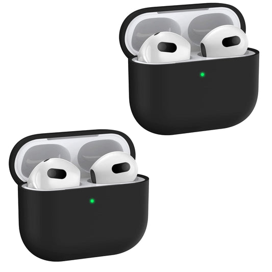 2x Svart Apple AirPods 3 skal silikon skyddsfodral för AirPods 3 Generic