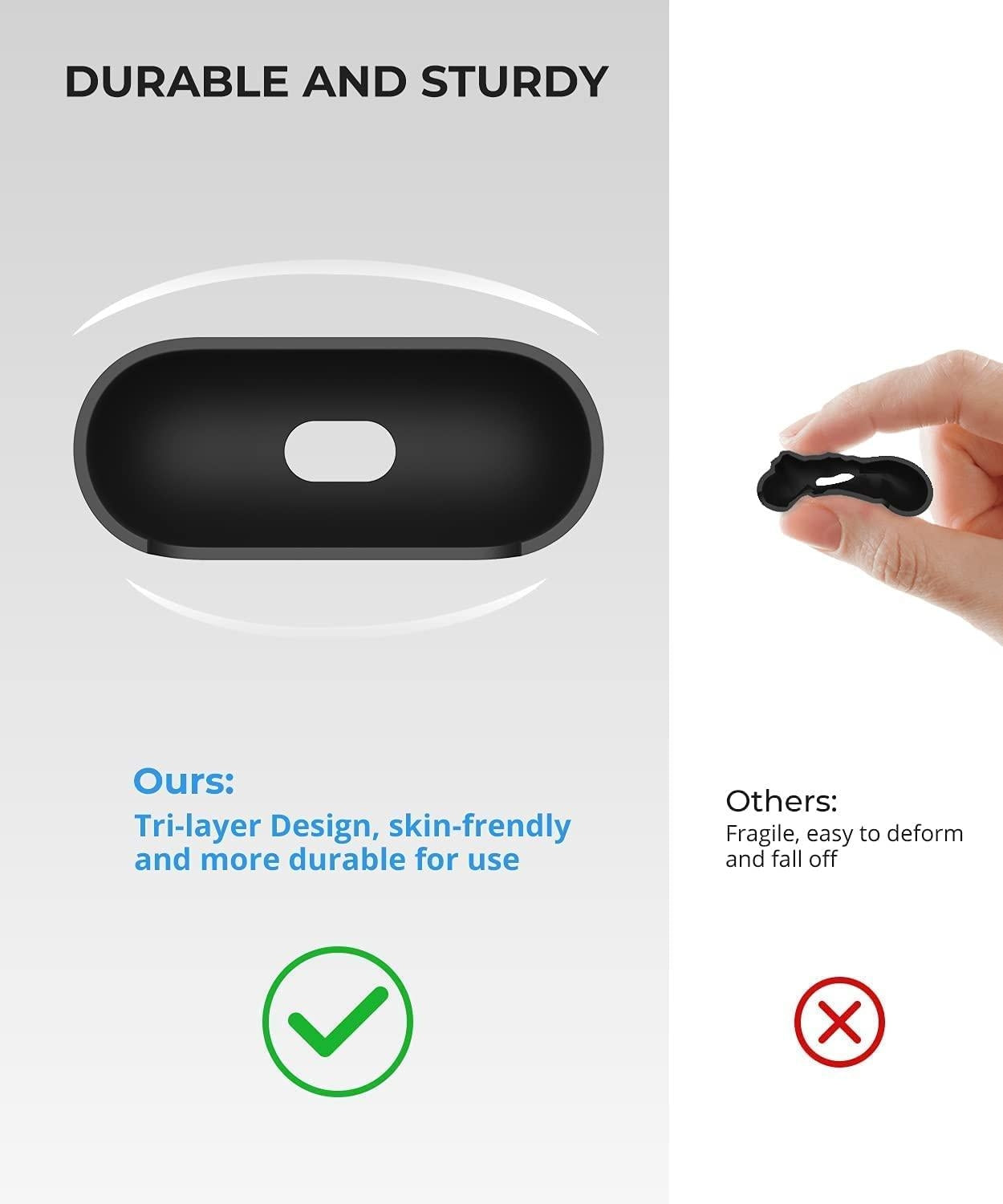 2x Svart Apple AirPods 3 skal silikon skyddsfodral för AirPods 3 Generic