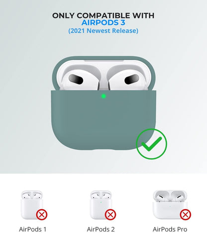 2x Grön Apple AirPods 3 skal silikon skyddsfodral för AirPods 3 Generic