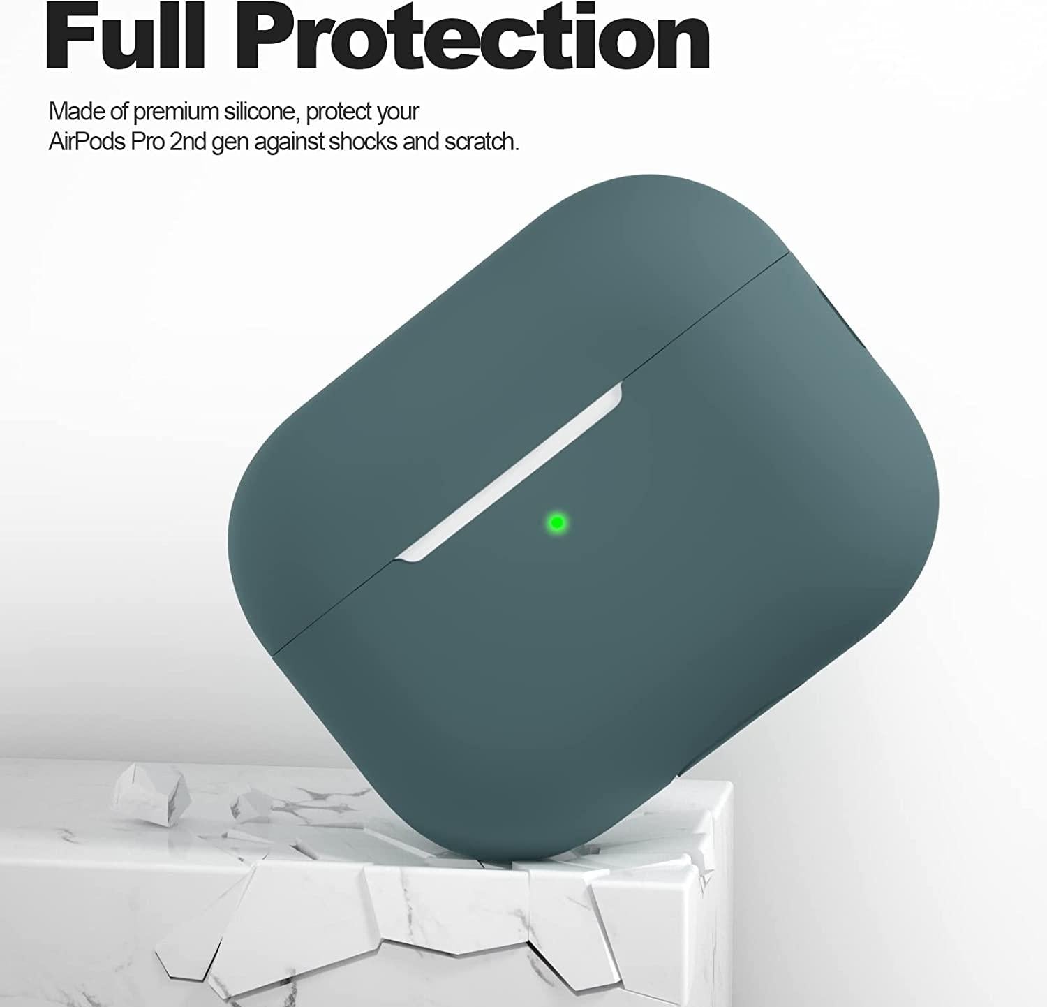 2x Grön Airpods PRO 2 Silikonskal fodral Generic