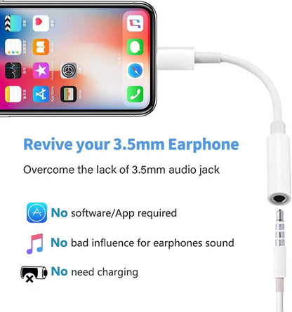 2x Lightning till 3,5 mm adapter för hörlurar Generic