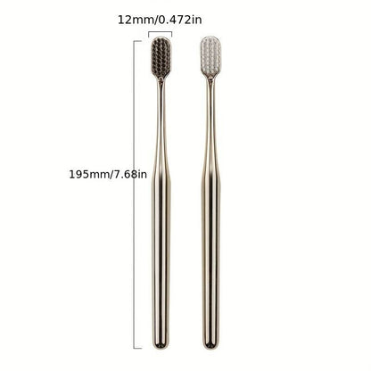 2x Lyxig Tandborste silverkrom mjuk Generic