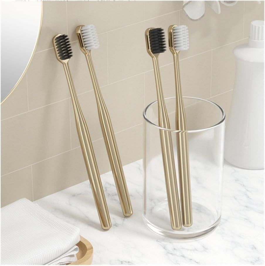 2x Lyxig Tandborste guld mjuk Generic