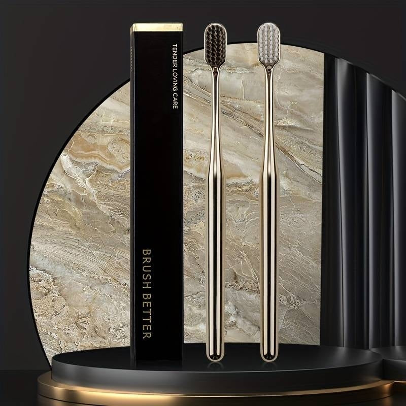 2x Lyxig Tandborste guld mjuk Generic