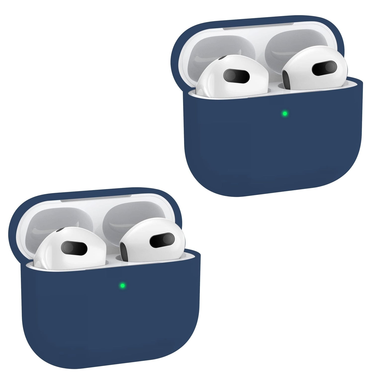 2x Marinblå Apple AirPods 3 skal silikon skyddsfodral för AirPods 3 Generic