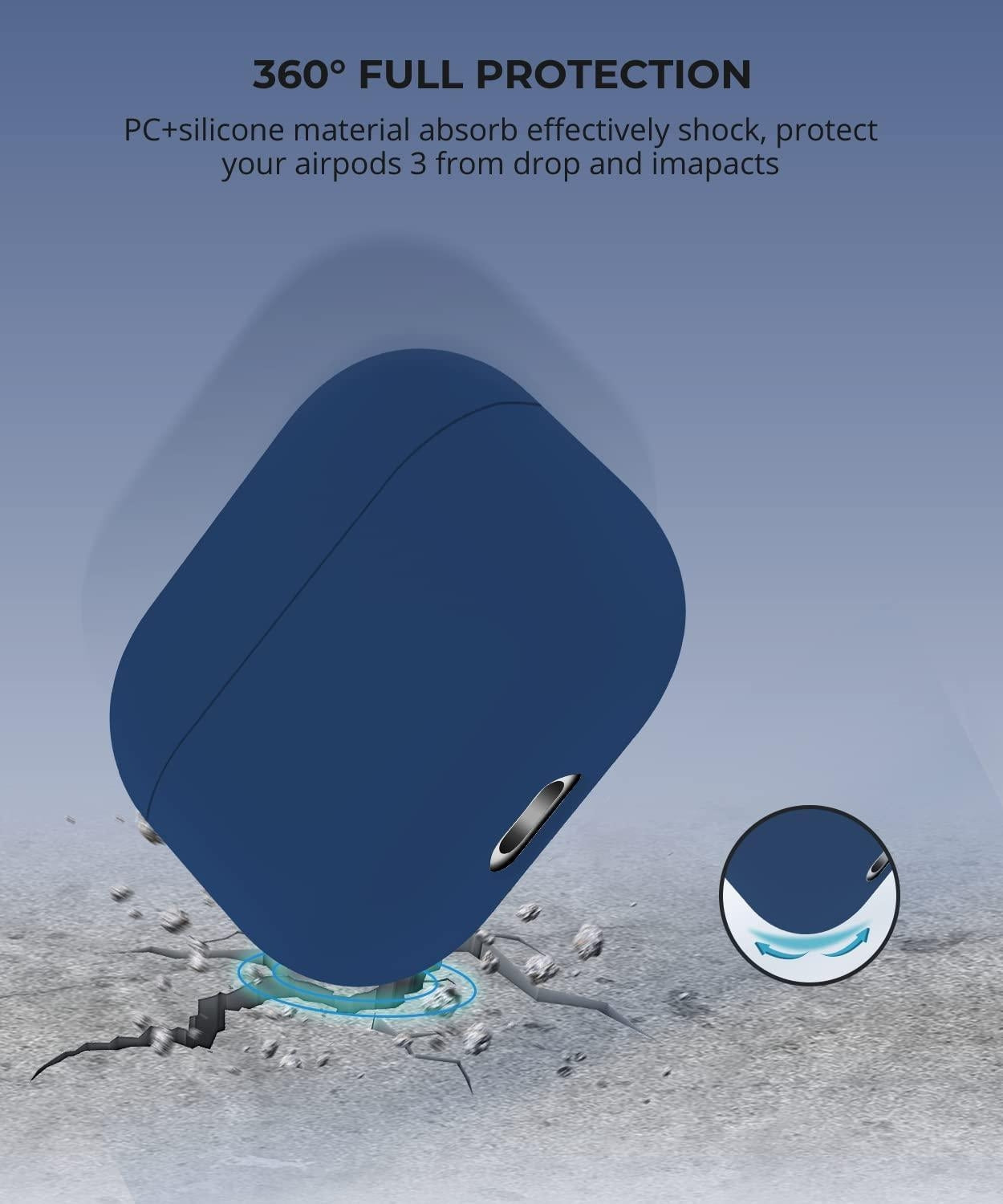2x Marinblå Apple AirPods 3 skal silikon skyddsfodral för AirPods 3 Generic