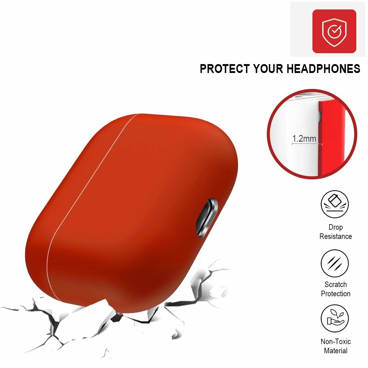 2x Silikonskal fodral för Apple Airpods PRO Röd Generic