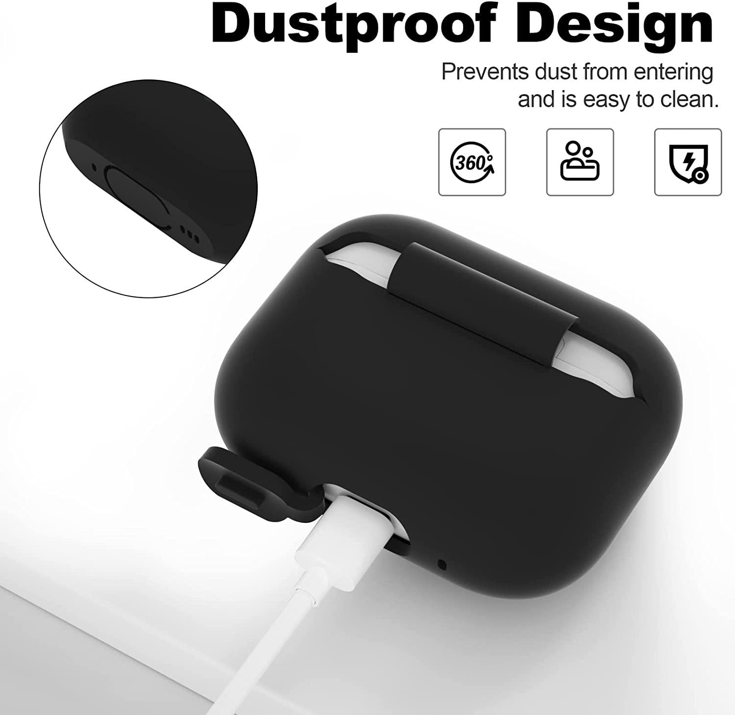2x Svart Airpods PRO 2 Silikonskal fodral Generic