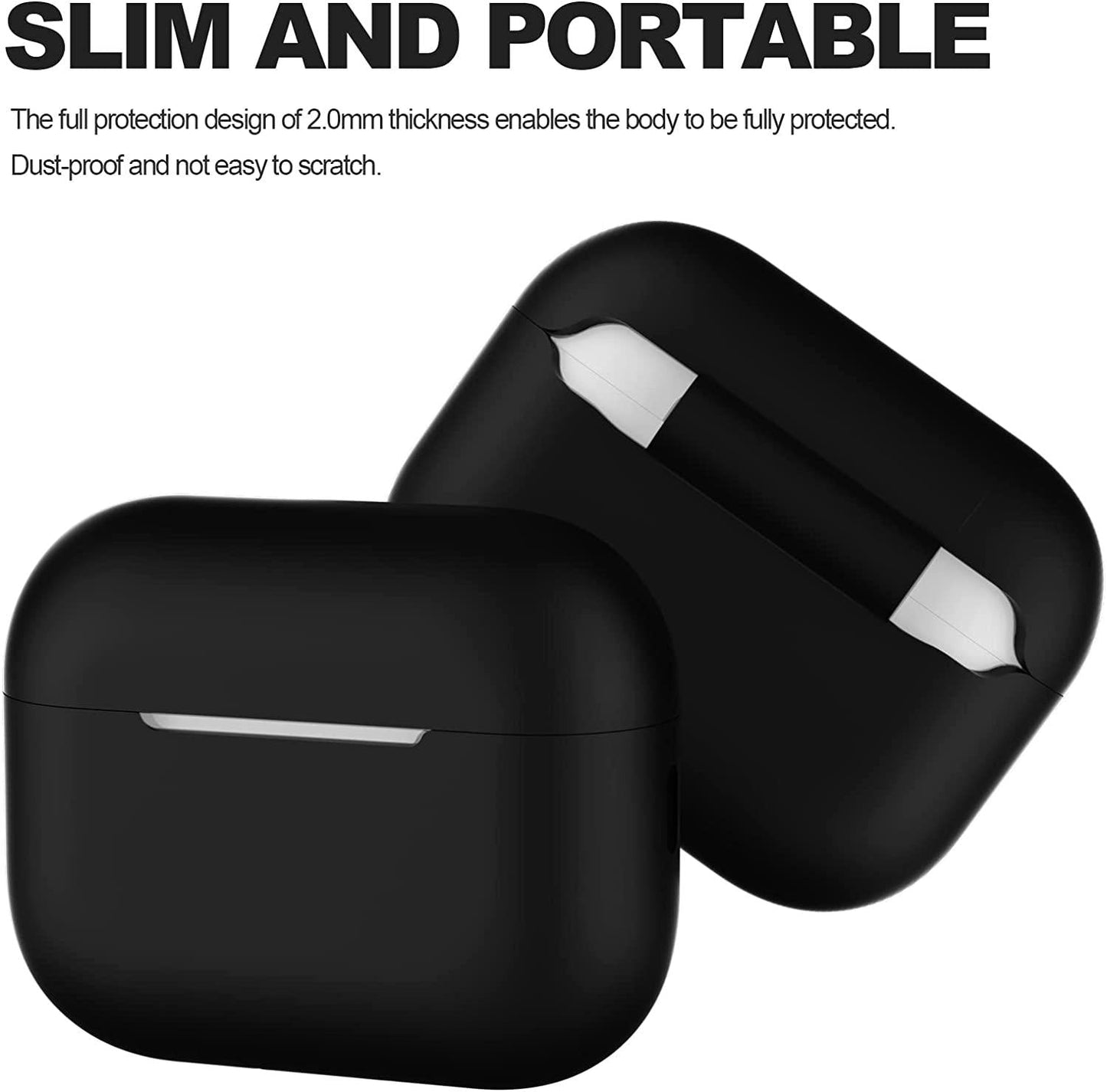 2x Svart Airpods PRO 2 Silikonskal fodral Generic