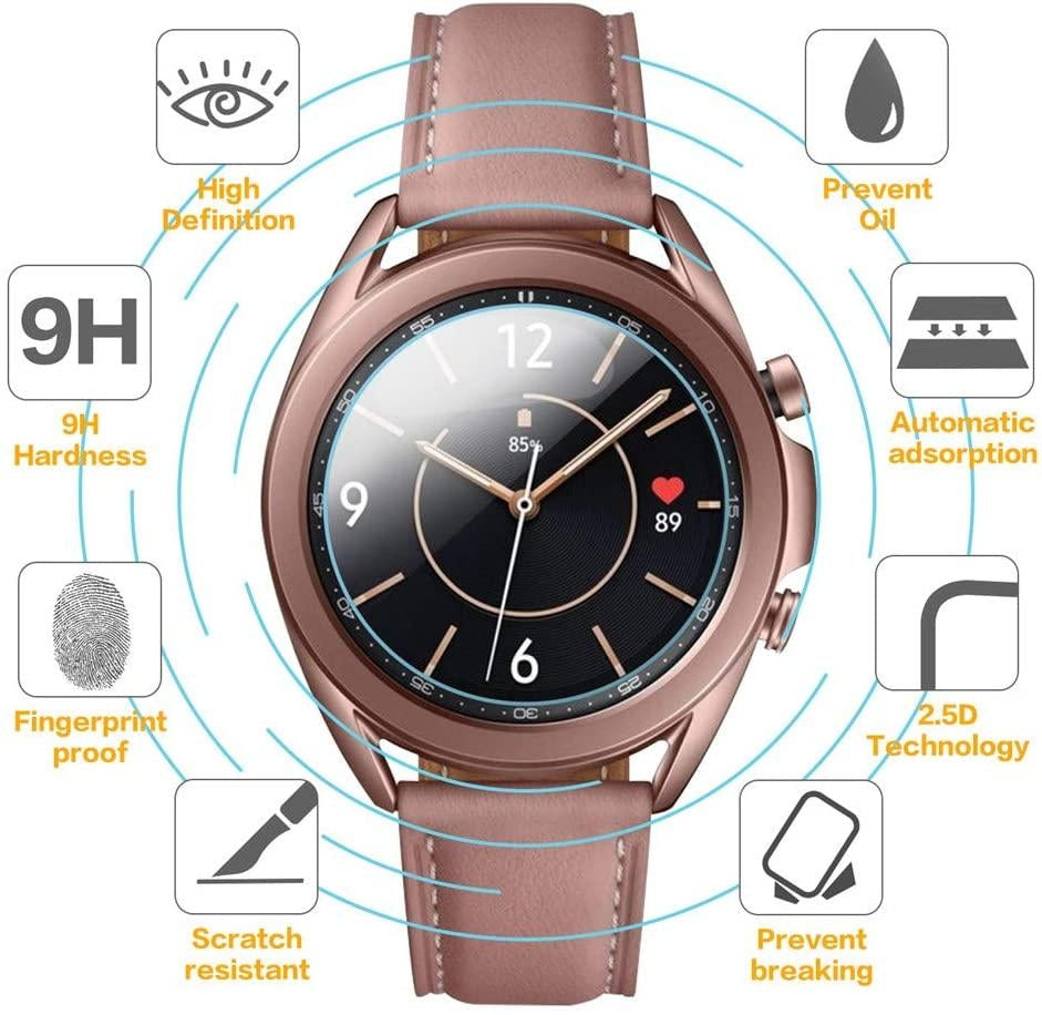 2x Härdat glas skärmskydd till Samsung Galaxy Watch 41mm Generic