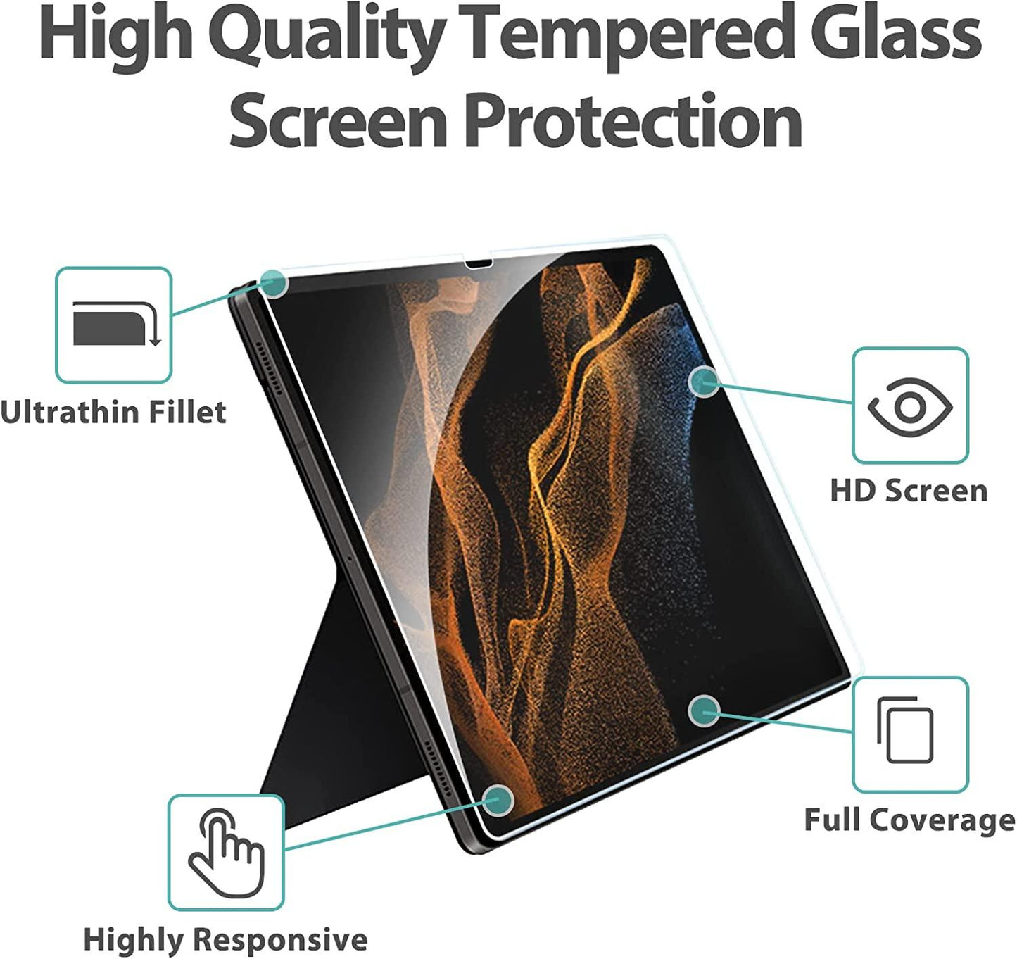 2x Skärmskydd i härdat glas för Samsung Galaxy Tab S8 Ultra, S9 Ultra Generic