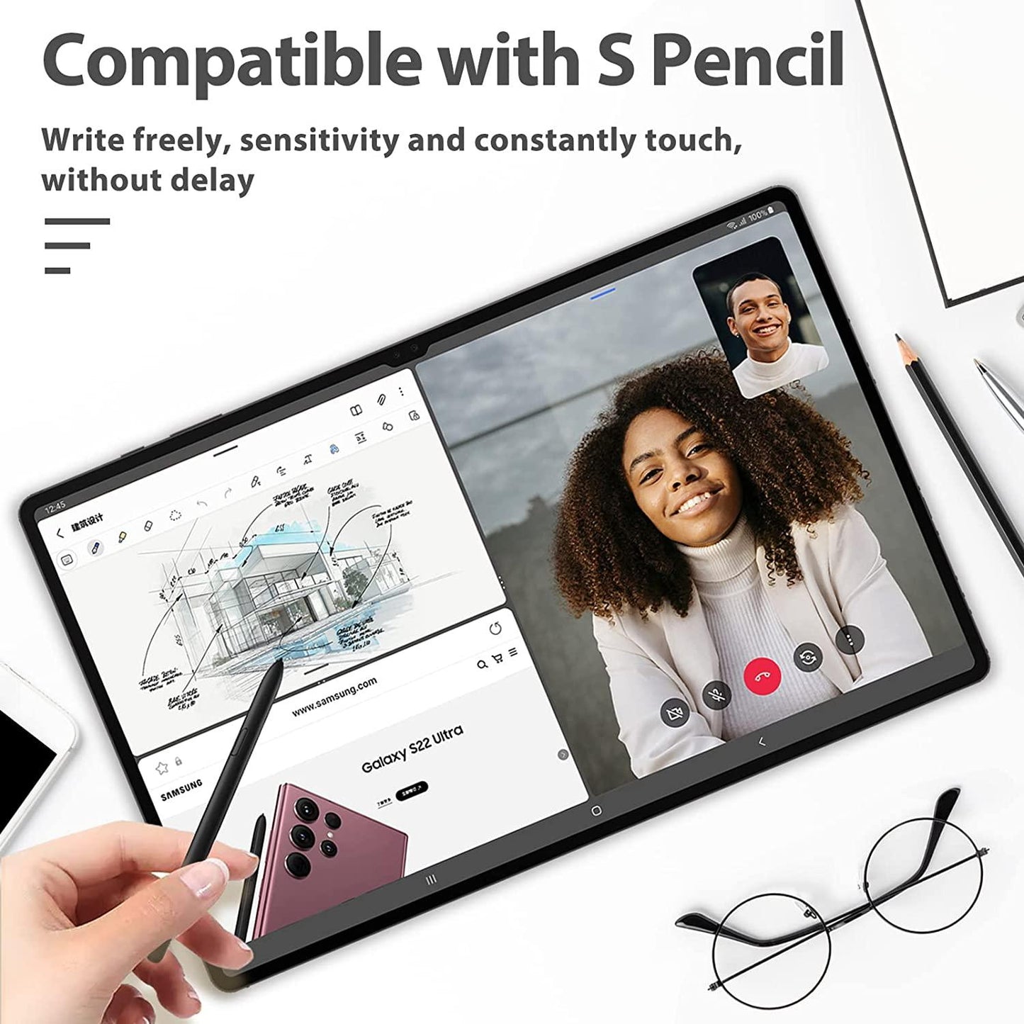2x Skärmskydd i härdat glas för Samsung Galaxy Tab S8 Ultra, S9 Ultra Generic