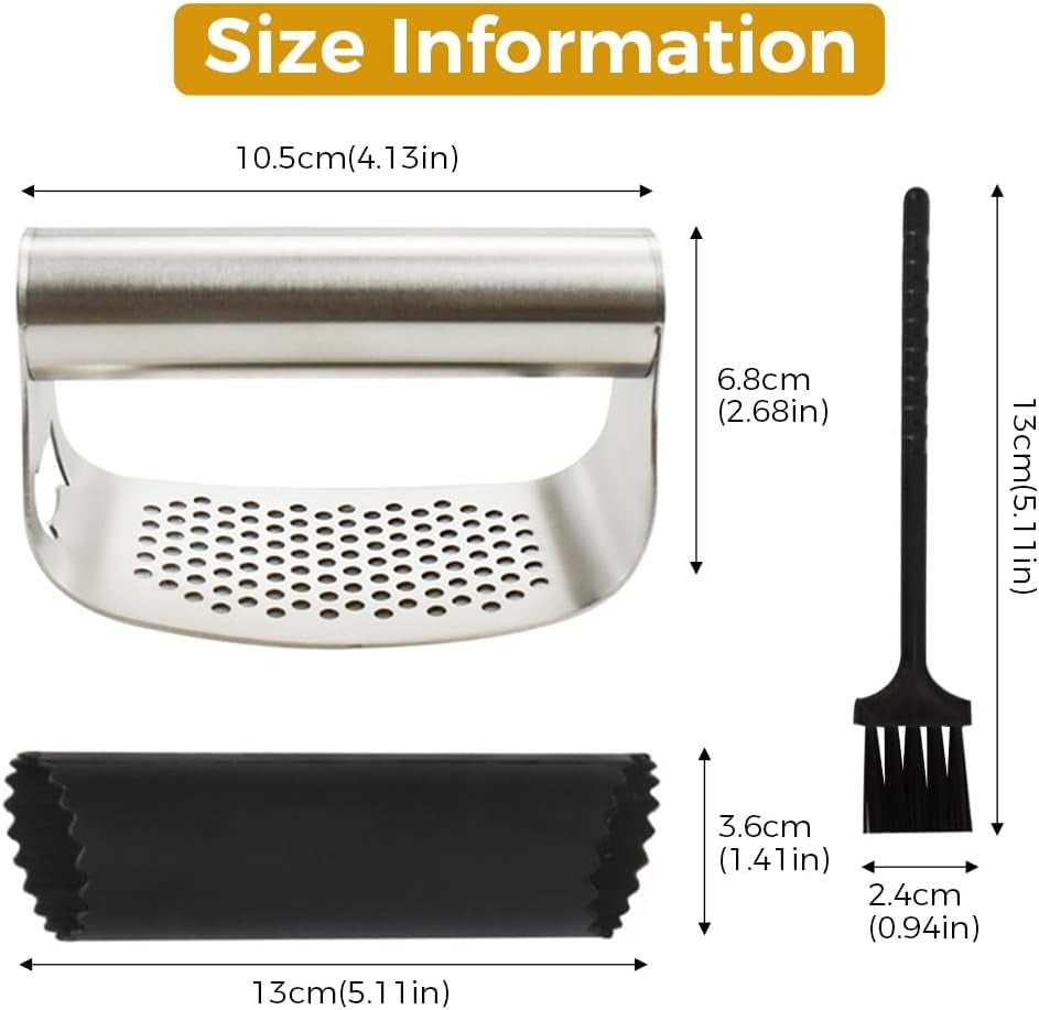 2x Vitlökspress tillverkat av kraftig stål Generic
