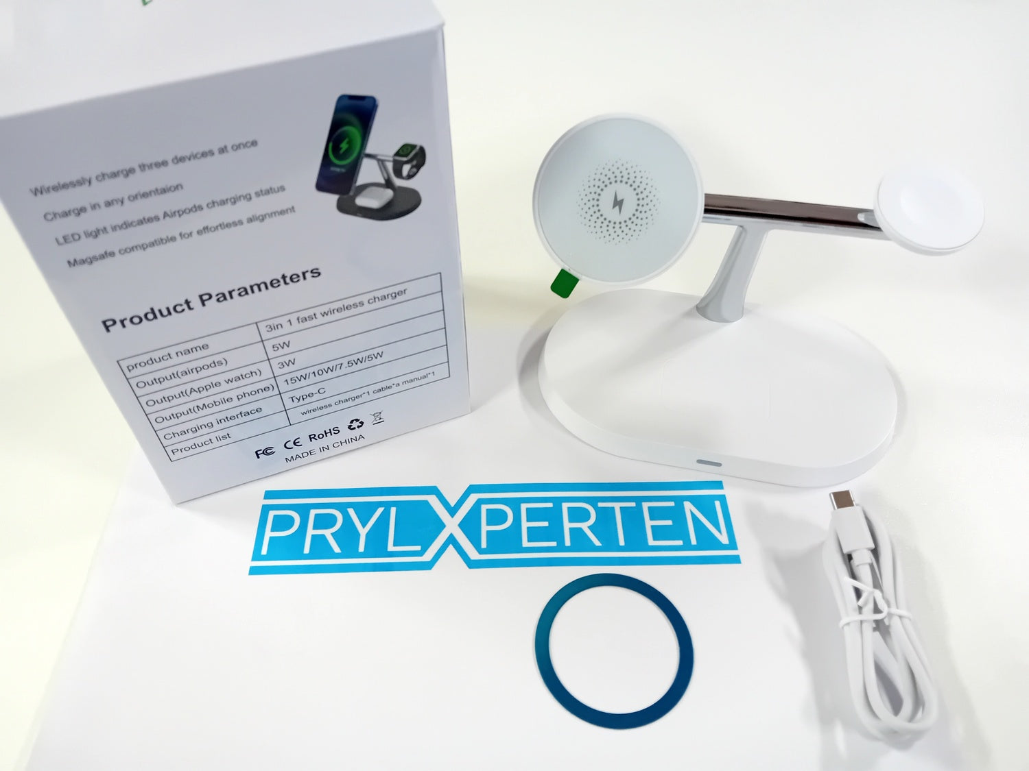 3 - 1 Qi Laddningsstation För iPhone, Apple Watch, AirPods Generic