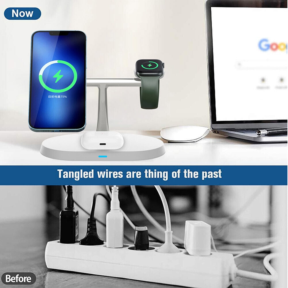 3 - 1 Qi Laddningsstation För iPhone, Apple Watch, AirPods Generic