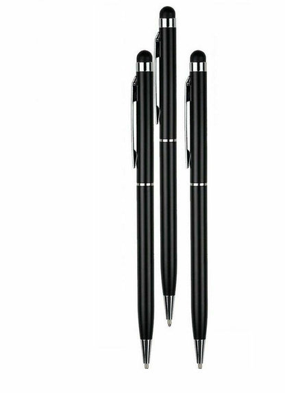 3x Svart 2 i 1 kulspets + Stylus Penna för iPad, iPhone + flera.. Generic