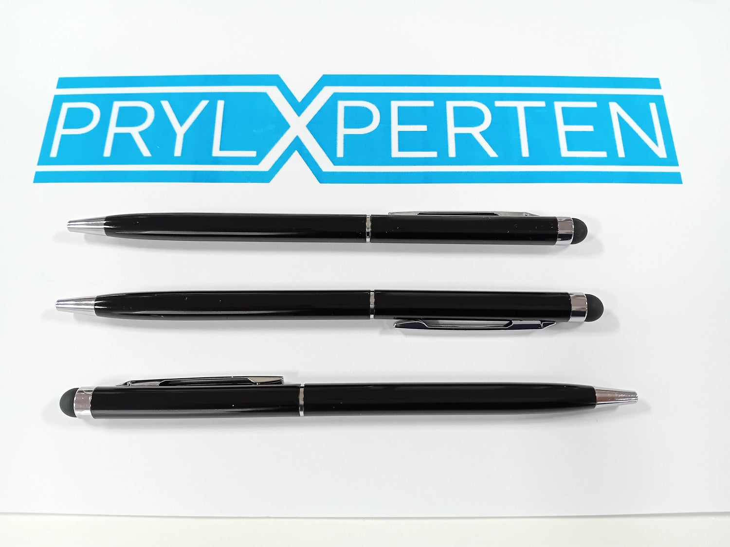 3x Svart 2 i 1 kulspets + Stylus Penna för iPad, iPhone + flera.. Generic