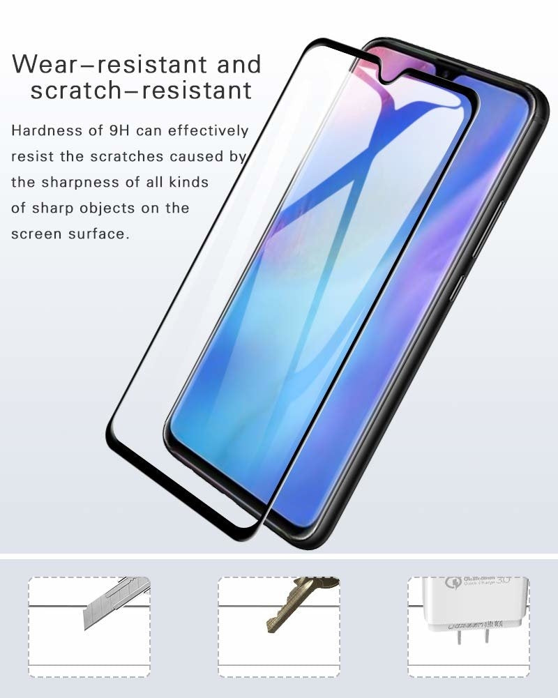 3x Glasskydd Huawei P30 Härdat Täcker hela skärmen Generic