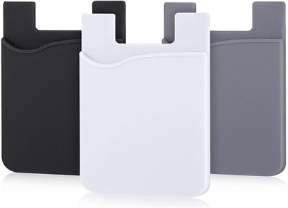 3x Silikon korthållare / plånbok universal Svart Generic
