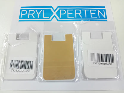 3x Silikon korthållare / plånbok universal Vit Generic