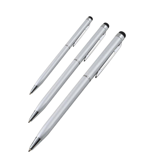 3x Silver 2 i 1 kulspets + Stylus Penna för iPad, iPhone + flera. Generic