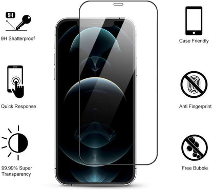 3x Härdat Glasskydd iPhone 12 Pro / iPhone 12 Täcker hela skärmen Generic