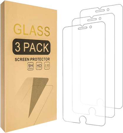 3x Härdat Glasskydd iPhone 6/7/8 Plus 5D Täcker hela skärmen Svart Generic