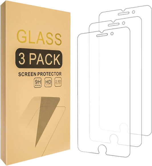 3x Härdat Glasskydd iPhone 6/7/8 Plus 5D Täcker hela skärmen Svart Generic