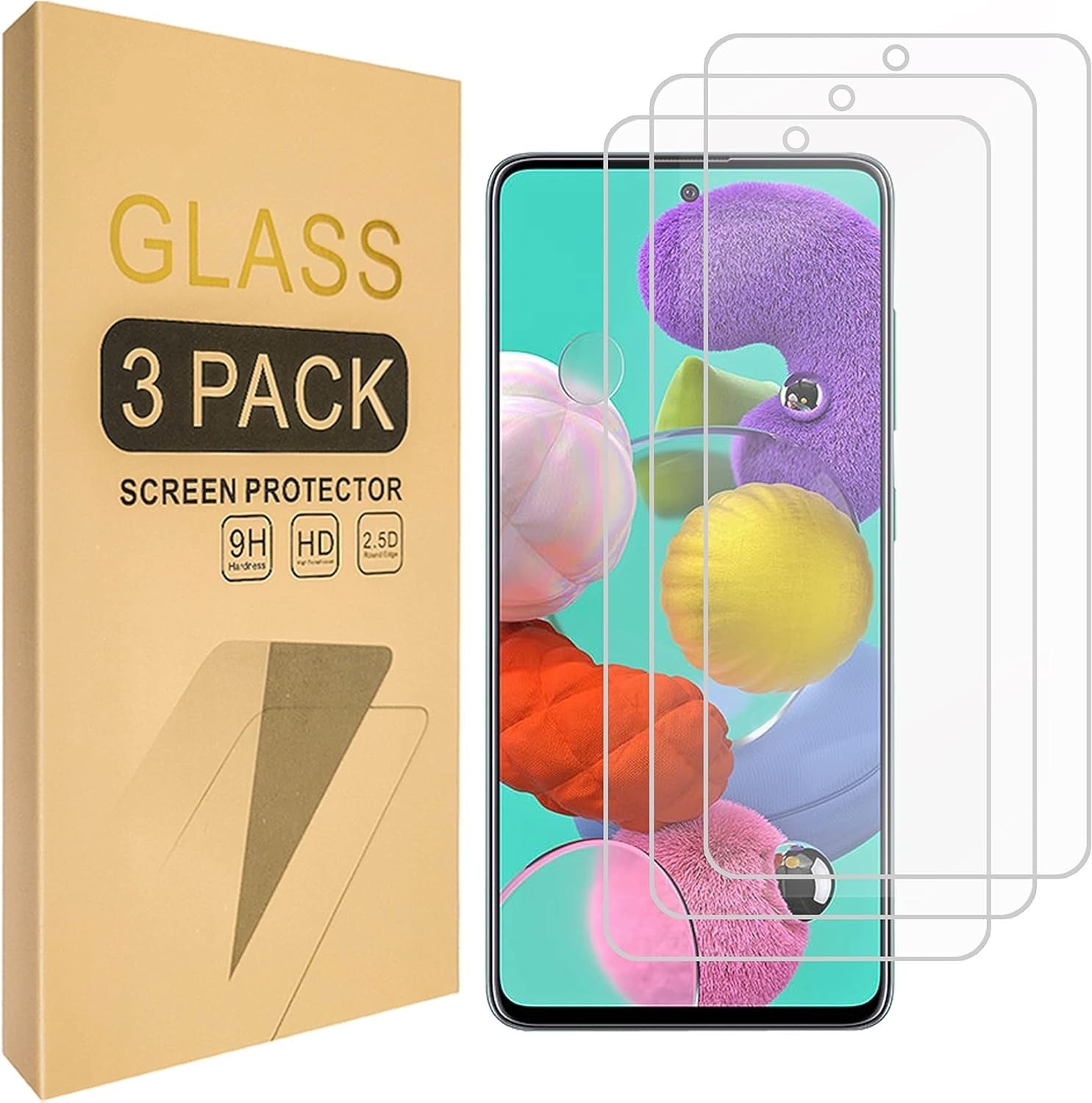 3x Skärmskydd i Härdat Glas för Samsung Galaxy A51/A52 Generic