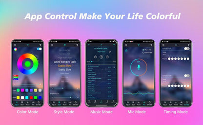 4 Pack LED Slinga 48 Led Multicolor APP Styrt Vattentät Generic