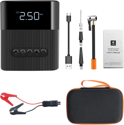 4 i 1 Starthjälp med luftkompressor och powerbank-funktion samt ficklampa Generic