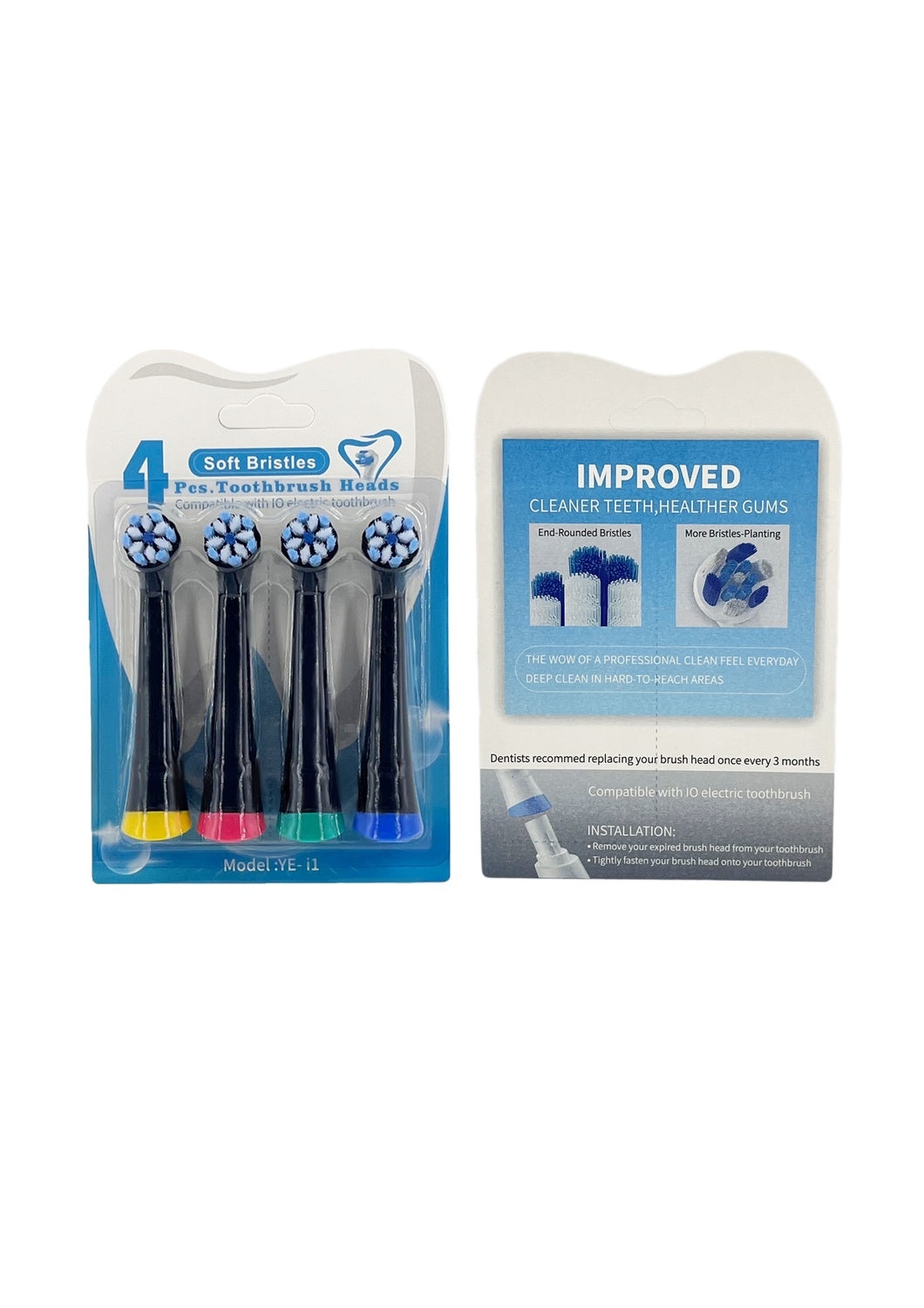 4-pack Oral-B iO Kompatibla Tandborsthuvuden Mjuka Svarta YE-i1 Generic