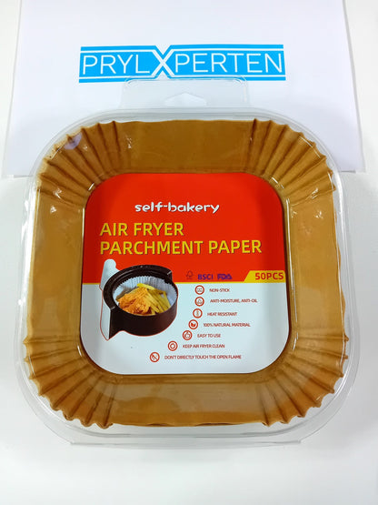 50st 16x4,5 cm Kvadrat Air Fryer Bakplåtspapper Ark Formar Engångspapper Generic
