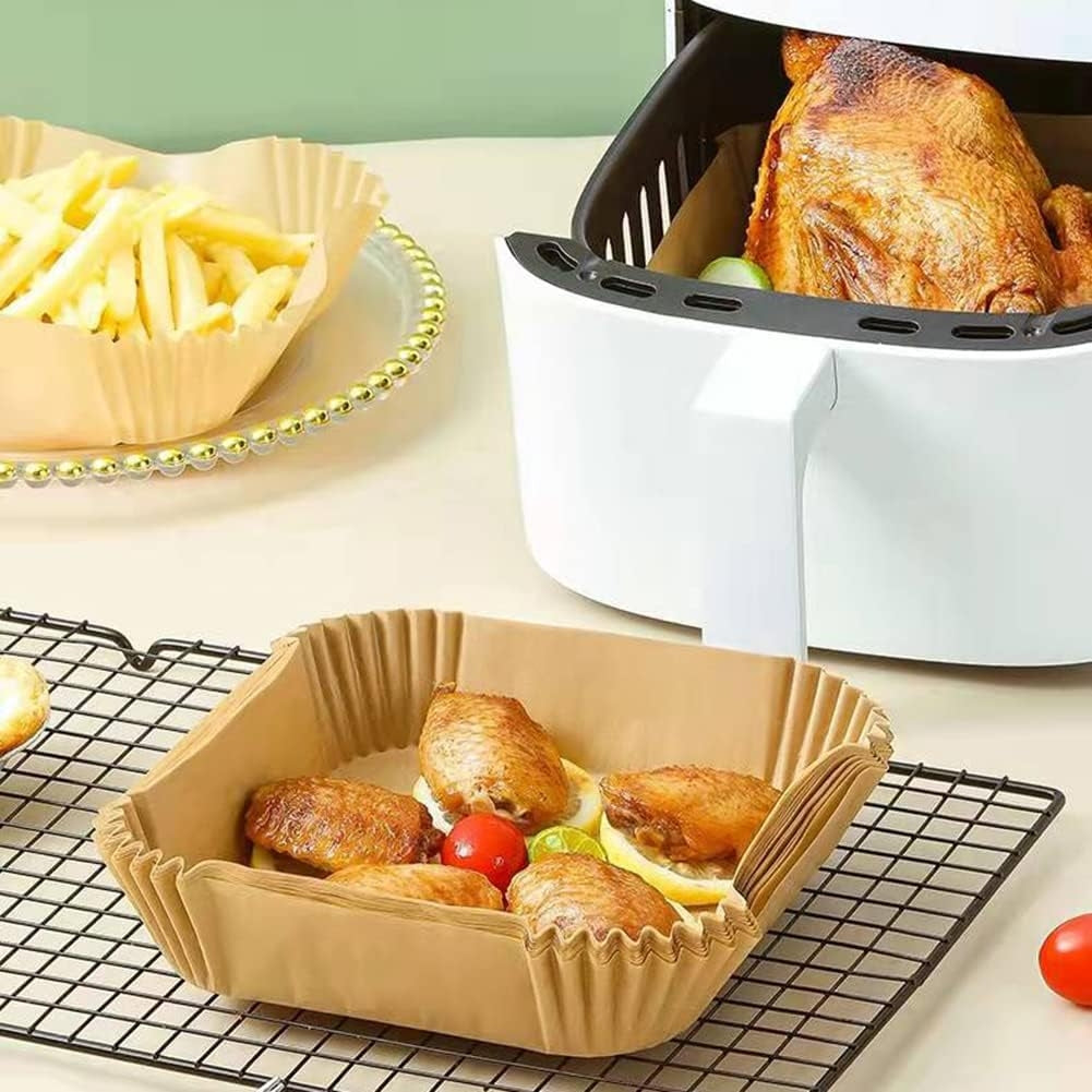 50st 16x4,5 cm Kvadrat Air Fryer Bakplåtspapper Ark Formar Engångspapper Generic