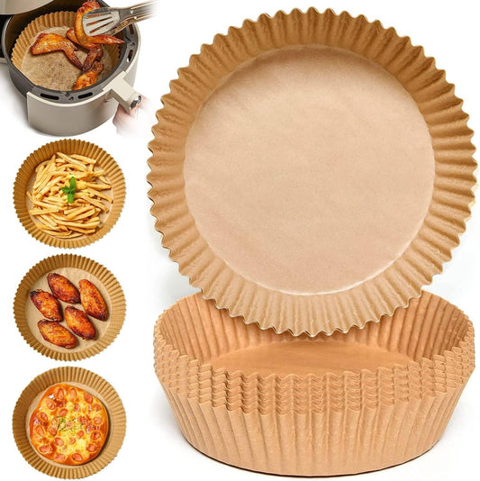 50st 20x4,5 cm Air Fryer Bakplåtspapper Ark Formar rund Engångspapper Generic