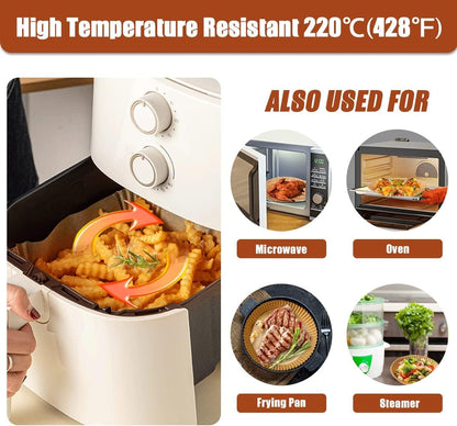 50st 20x4,5 cm Air Fryer Bakplåtspapper Ark Formar rund Engångspapper Generic