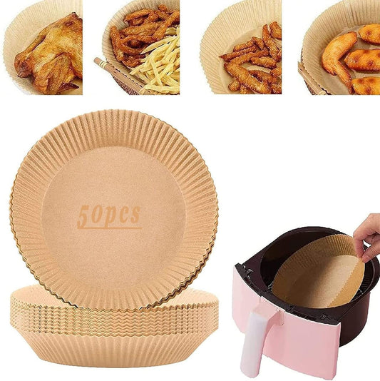 50st 16x4,5 cm Air Fryer Bakplåtspapper Ark Formar Runda Engångspapper Generic