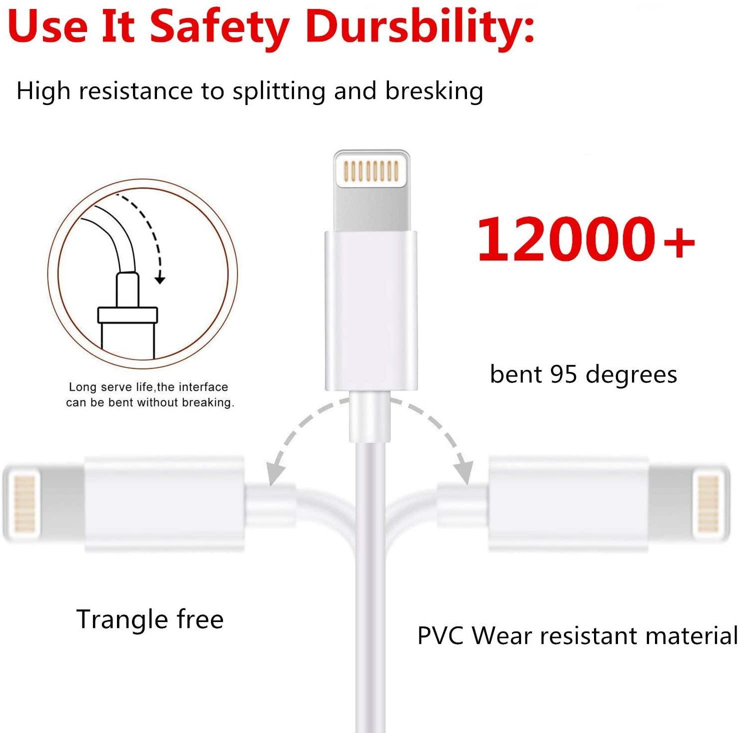 5X Lightning USB kabel till Apple för din iPhone, iPad 1m Generic