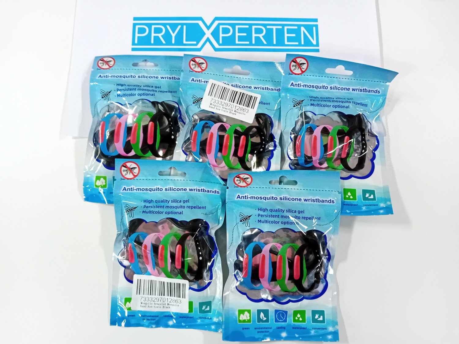 5x Myggarmband Myggband Giftfria Svart Generic