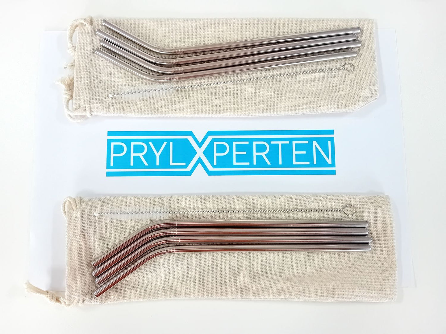 8X Sugrör i rostfritt stål med Rengörare + Förvaringsväska Generic