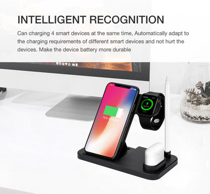 Svart 4 - 1 Laddningsstation För iPhone, Apple Watch, AirPods, Apple Pencil 1 Generic