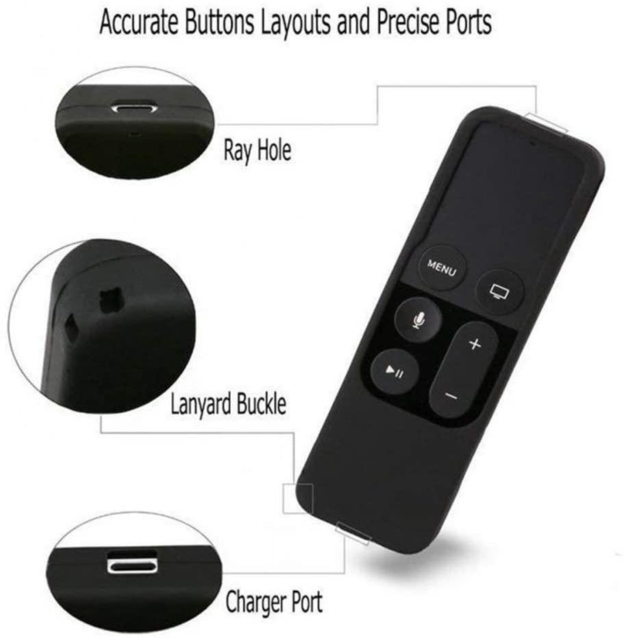 Svart Silikonskydd till fjärrkontroll Apple TV 4 / 5 Generic