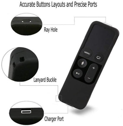 Svart Silikonskydd till fjärrkontroll Apple TV 4 / 5 Generic