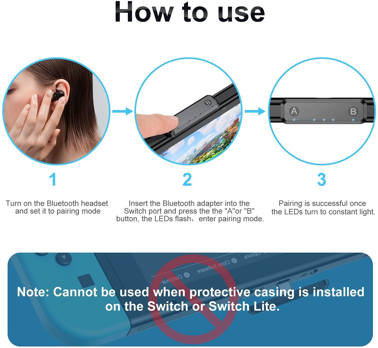 Bluetooth adapter Kompatibel med Nintendo Switch/lite BT 5.0 Generic