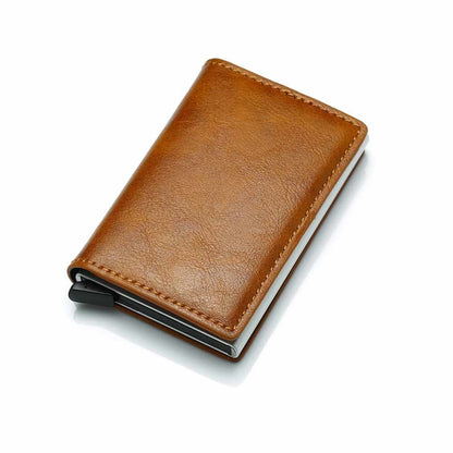 Brun RFID - NFC Skydd Läder Plånbok Korthållare 6st Kort Generic