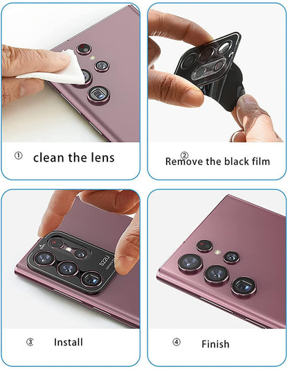 Burgundy Samsung S22 Ultra Kamera Linsskydd Generic