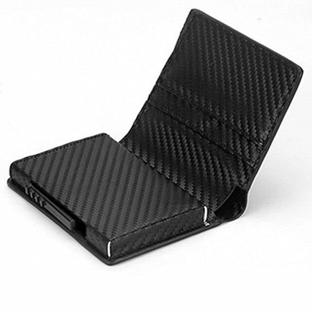 Carbon RFID - NFC Skydd Läder Plånbok Med Sedelfack Korthållare Generic