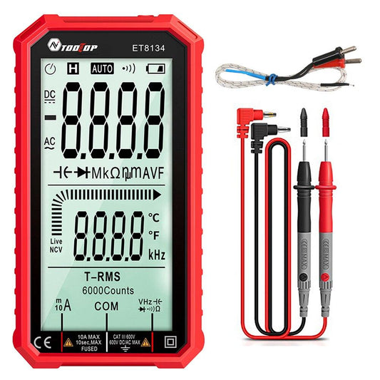 Digital multimeter med hela 4,7 tum LCD. Röd Generic